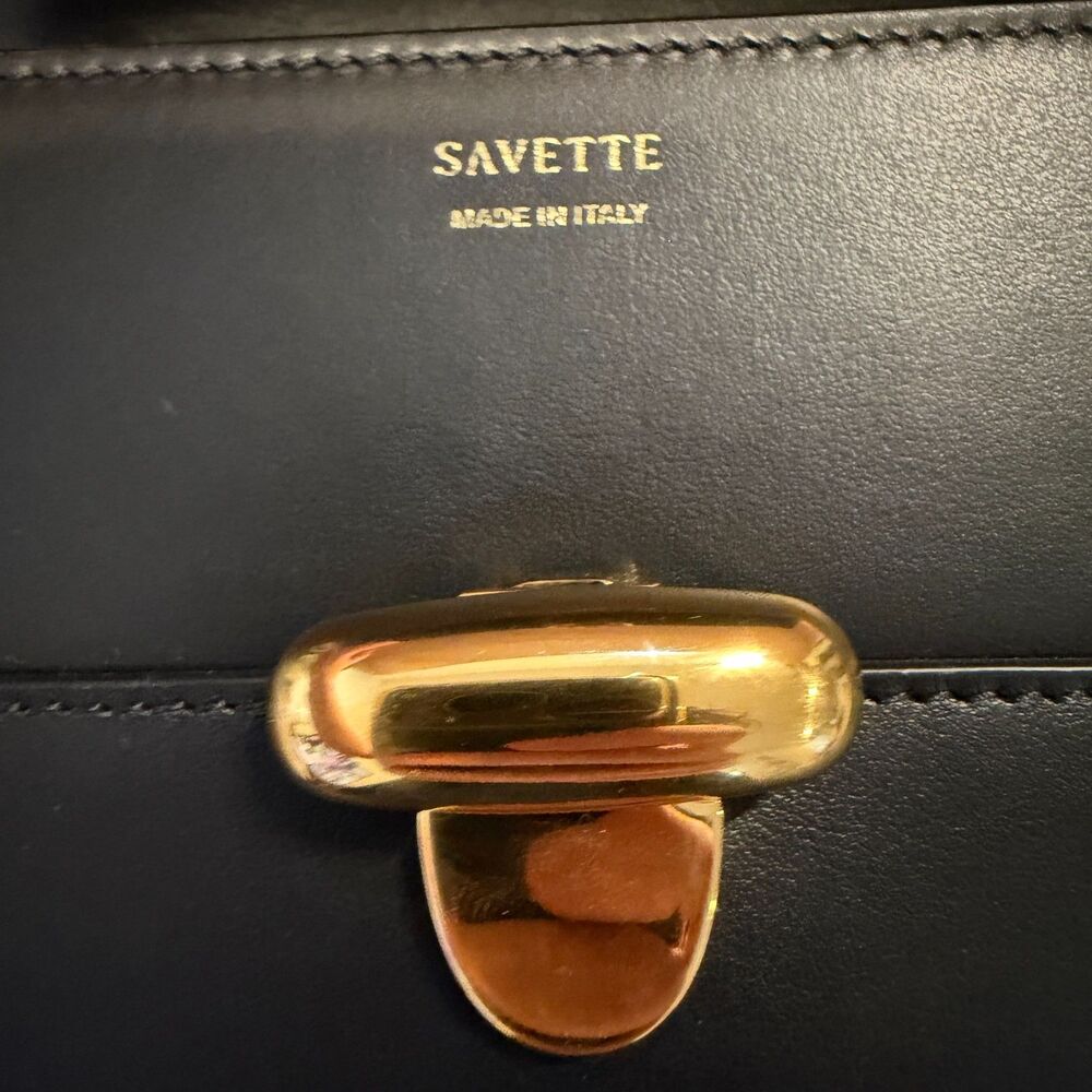 Savette Symmetry 19 in Black Leather NWT - Picture 6 of 9